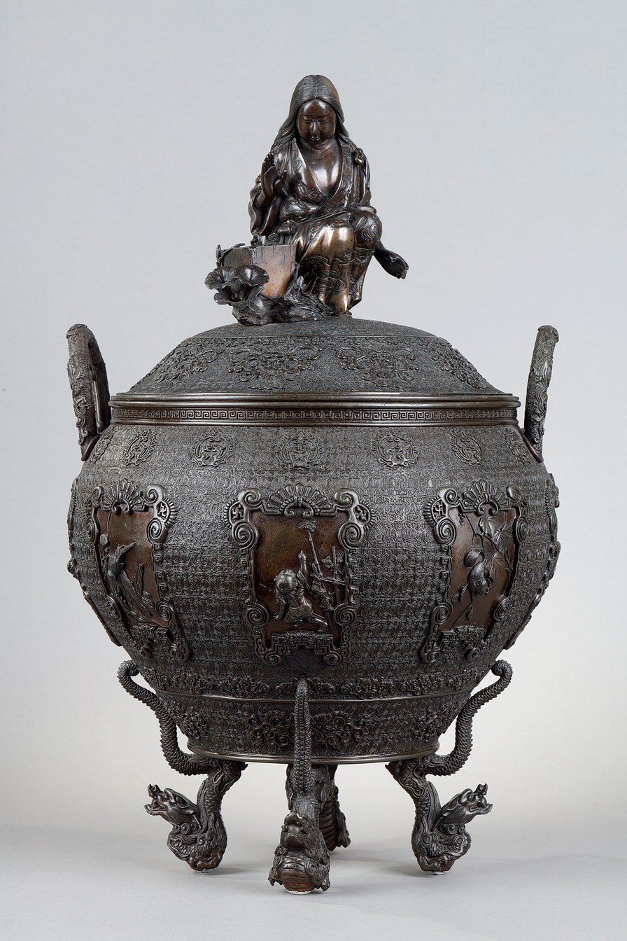 A large perfume burner or koro by Oshima Joun